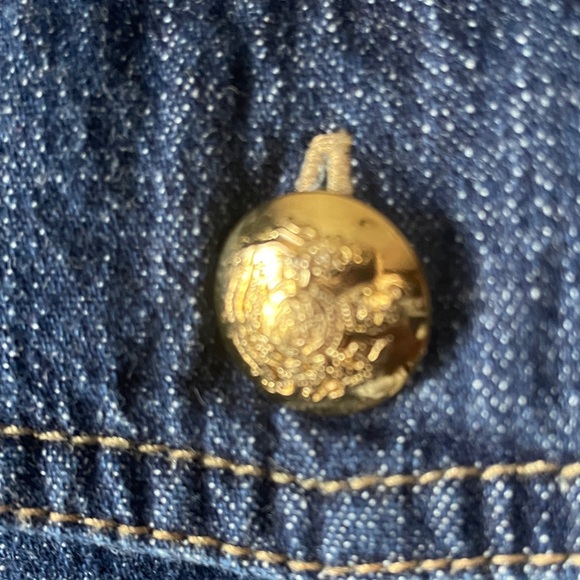 Lauren Ralph Lauren 22W Blue Denim Jacket with Gold Buttons - Picture 4 of 8